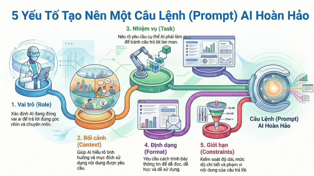 Quy trình 5 bước xây dựng Prompt Engineering chuẩn
