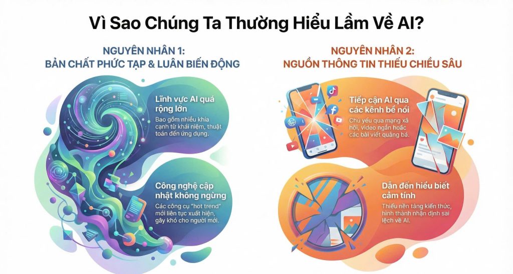 Vì sao nhiều người băn khoăn về việc dùng AI dẫn đến các hiểu lầm?