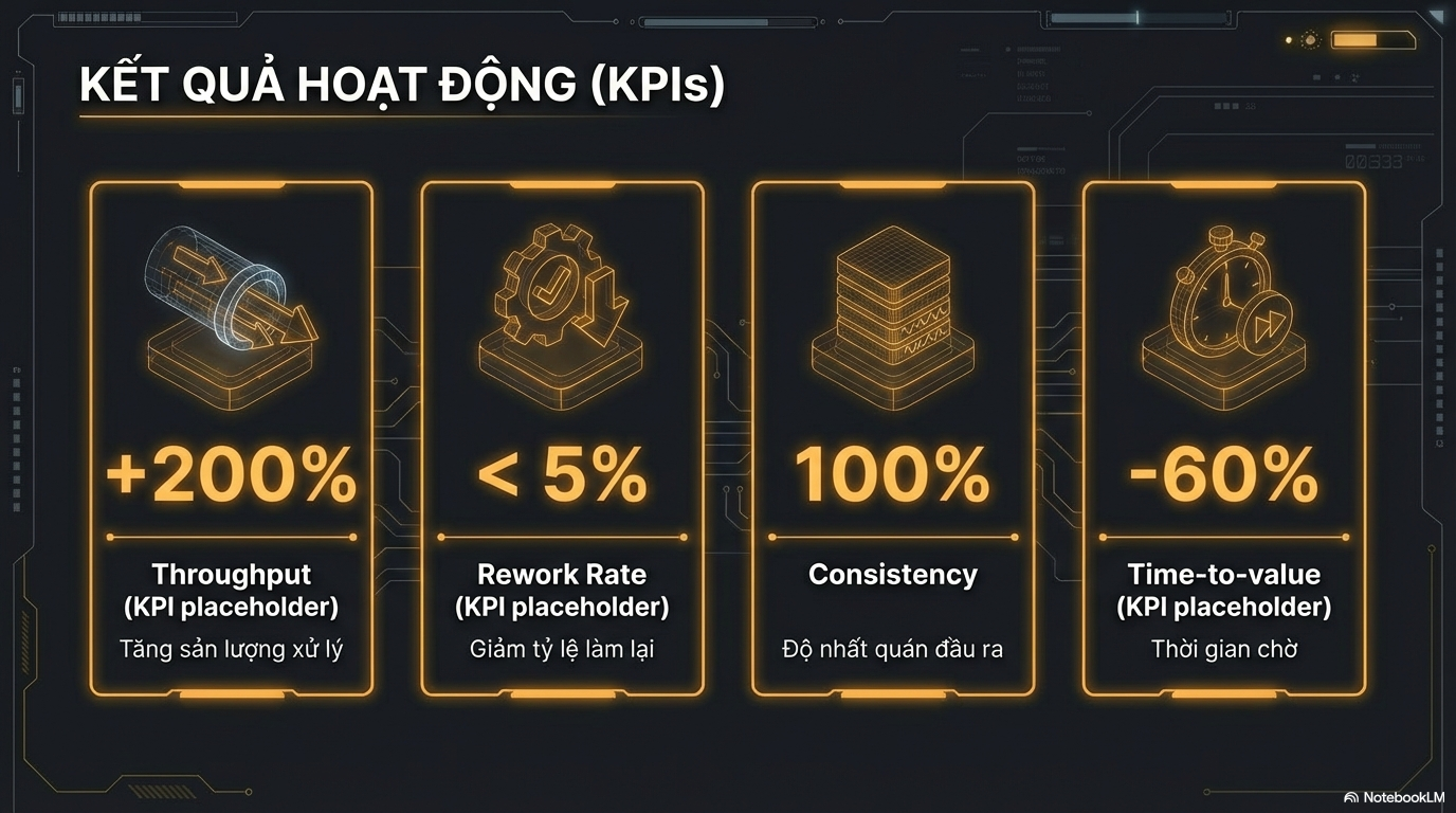 Biểu đồ đo lường hiệu suất và ROI của AI